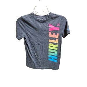 Hurley T-Shirt Gray Rainbow Logo Short Sleeve Kids' Clothes Size‎ M